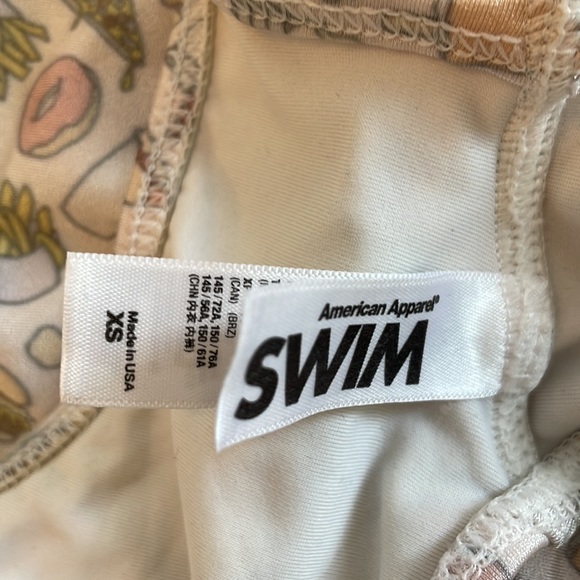 RARE American Apparel Junk Food Print High Leg Low Back One Piece Swimsuit - Picture 5 of 7